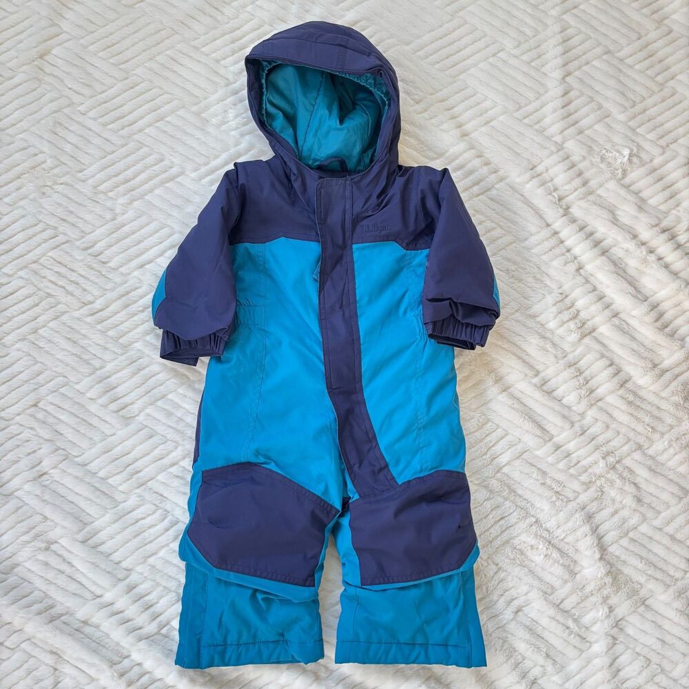L.L. Bean 6-12M Cold Buster Snowsuit Teal Navy Winter Baby Bunting Suit